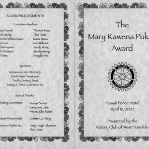 Pat Nāmaka Bacon Mary Kawena Pukui Award 2002.jpg